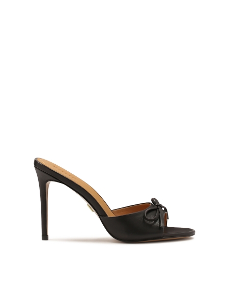 Black mules on a high stiletto heel  AUDE