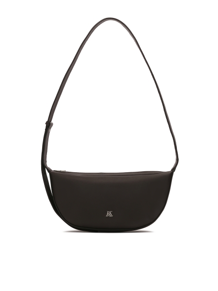 Dark brown handbag with silver hardware KS LILE