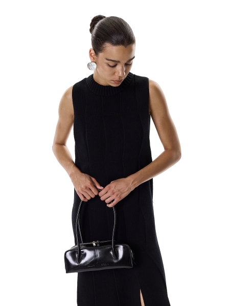 Black shoulder bag with oblong shape  KS NOELIA