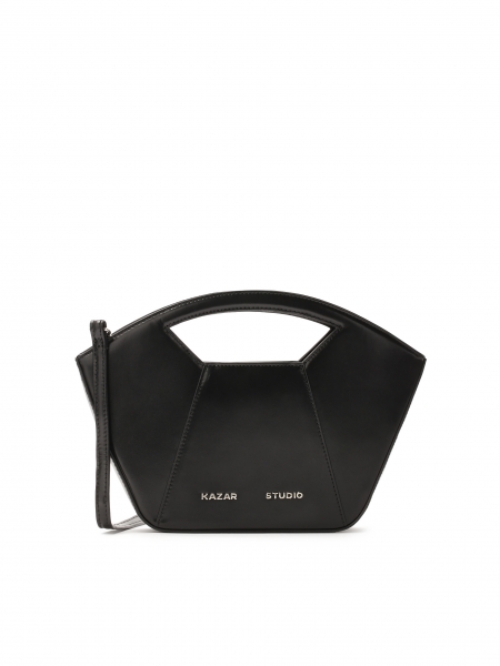 Black handbag with rigid construction KS ALIX