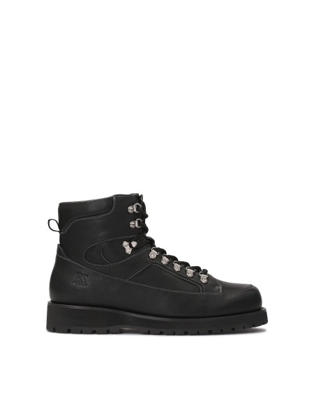 Leather black boots with metal loops  KS BLAISE