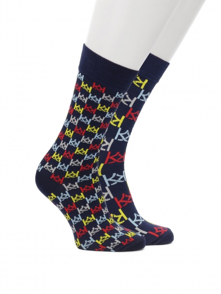 Men's socks with large and small monograms THAMES