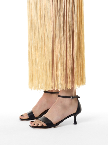 Black sandals with full heel KS JAVELIN