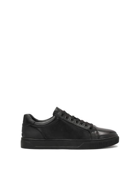 Black lace-up leather sneakers AJAKS