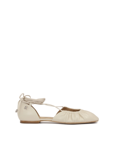 Cream ballerinas with cutout upper KS SOLEIL