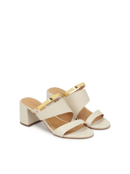 Heeled mules with metal strap decoration NORA