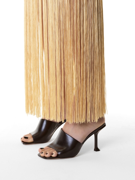 Dark brown mules with a cup heel  KS CORNELIE