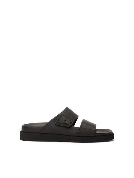 Comfortable black slides with matte finish BREUCHIN