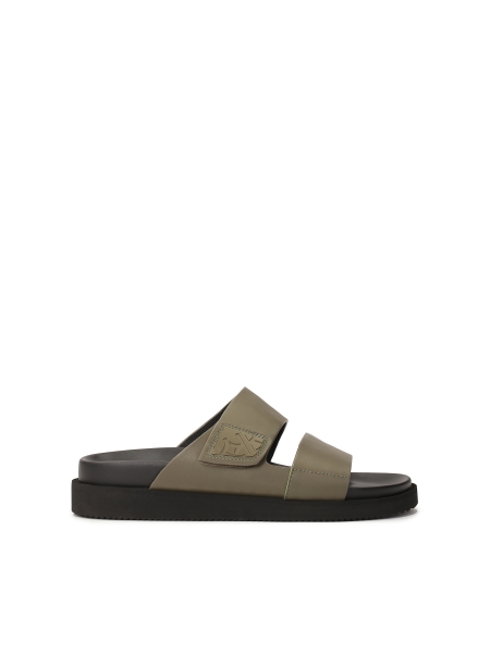 Khaki slides with two straps  BREUCHIN