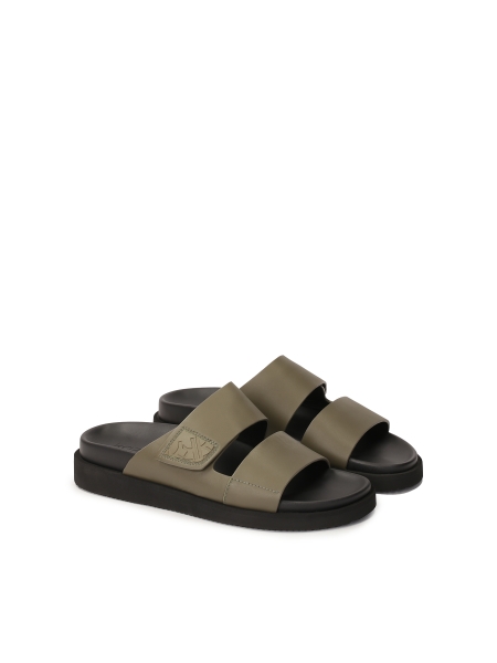 Khaki slides with two straps  BREUCHIN