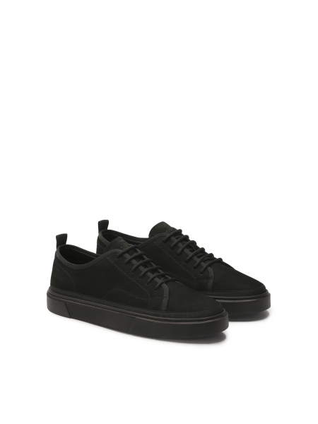 Lace-up black nubuck sneakers SILVAN
