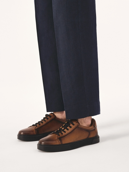Brown sneakers in smart casual style SILVAN