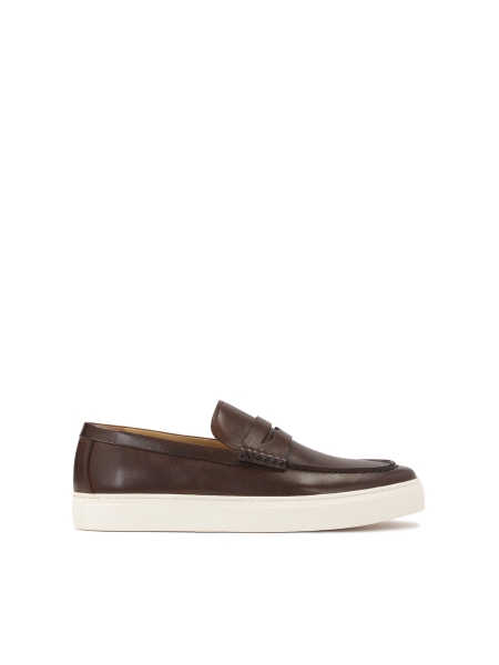 Brown slip-on sneakers on a white sole  ARMANCON