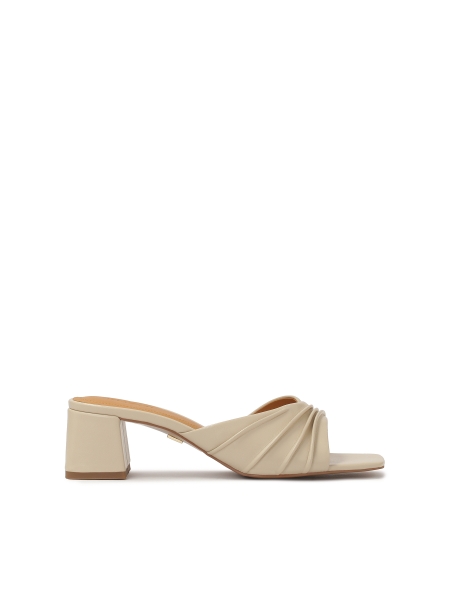 Creased leather heeled mules SENA