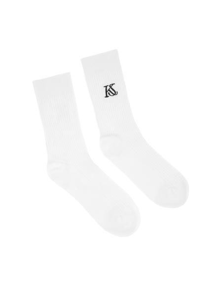 White ribbed socks with KAZAR STUDIO logo KS FABIENNE