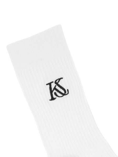 White ribbed socks with KAZAR STUDIO logo KS FABIENNE