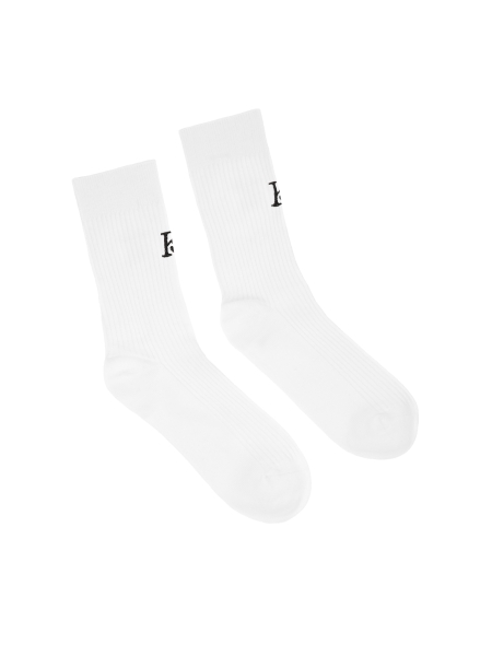 Comfortable white socks with logo on the front KS MARCELINE