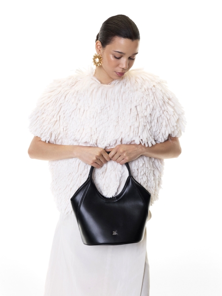 Black handbag with two handles KS OTTILE