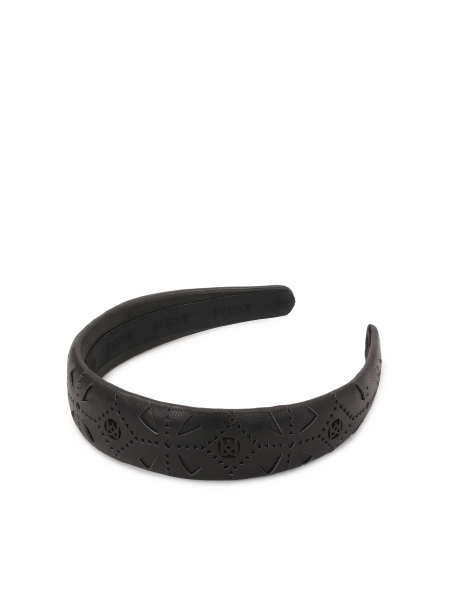 Black leather band with fine pattern BURNETT
