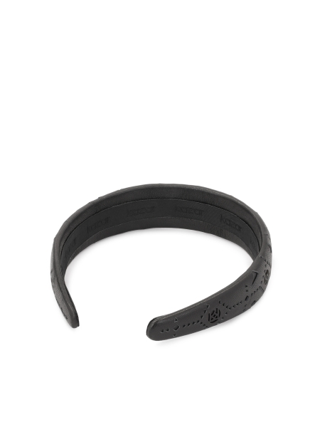 Black leather band with fine pattern BURNETT