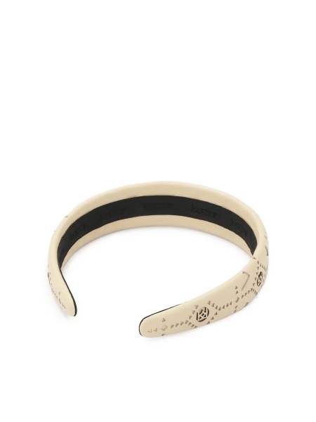 Cream leather hairband with openwork pattern BURNETT