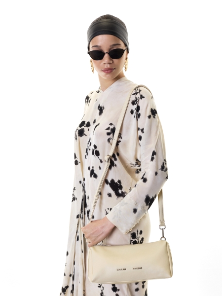 Elongated leather handbag with detachable straps KS VIV