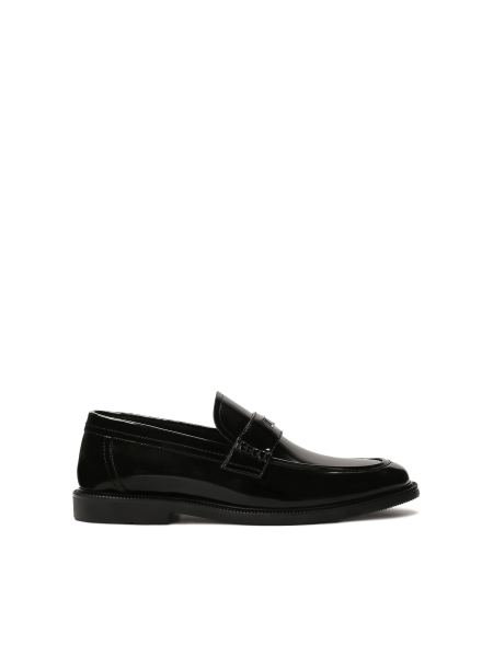 Monogrammed black slip-on loafers KS MAACURY