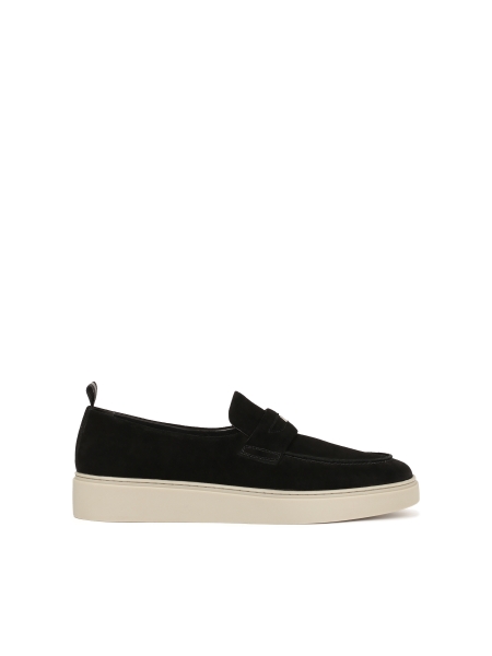 Black slip-on sneakers with silver logo  KS ETIENNE