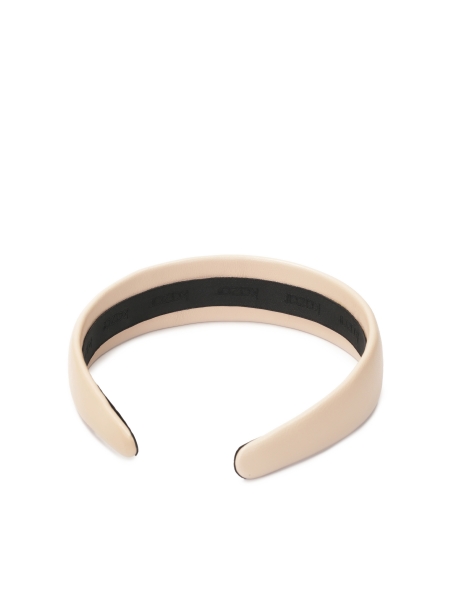 Plain leather headband in powder pink BURNETT