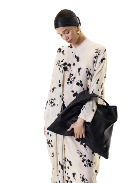 Black loose handbag with handle KS MONIQUE