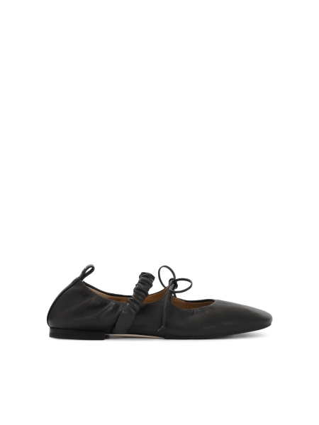 Fashionable black ballerinas on a leather sole KS AVRIL