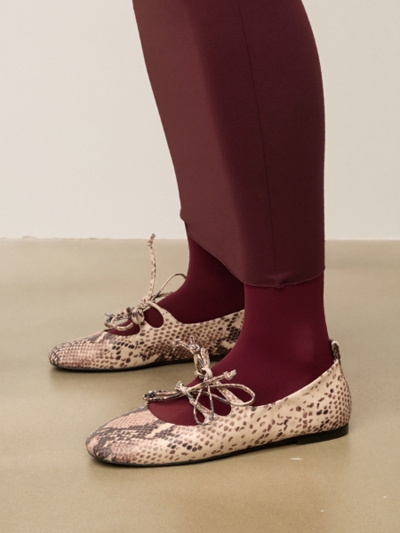 Embossed leather double bond ballerinas KS AVRIL