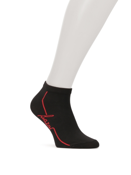 Black short socks with red logo TREZEES