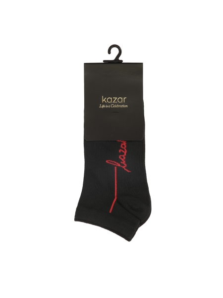 Black short socks with red logo TREZEES