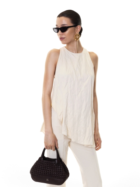 Dark brown handbag with handles and removable insert KS MAROSA