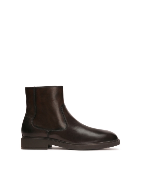 Brown leather zip-up boots VEKUNUS