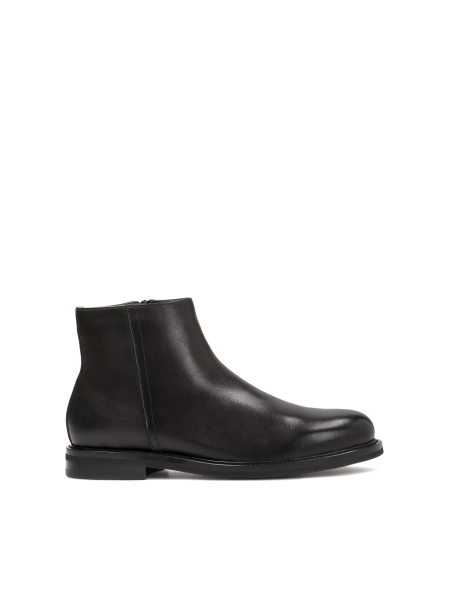 Classic black leather men's boots NATANIELO