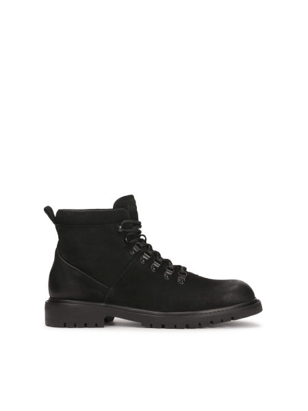 Lace-up boots in black nubuck ROCII