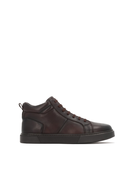Leather brown sneakers with high upper  TRUXTON