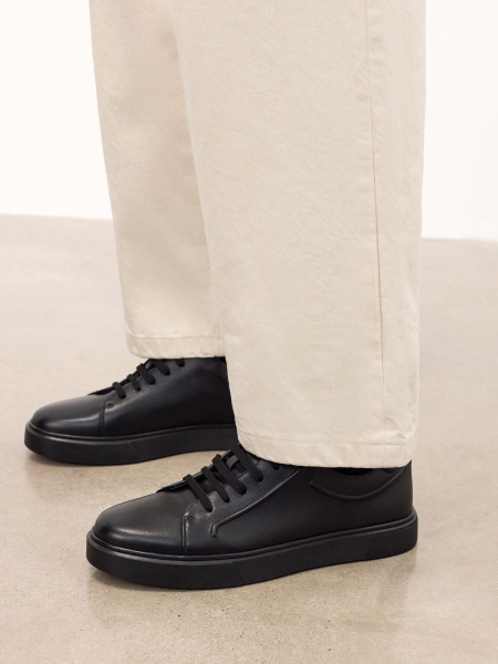 Black embossed sneakers SILVAN