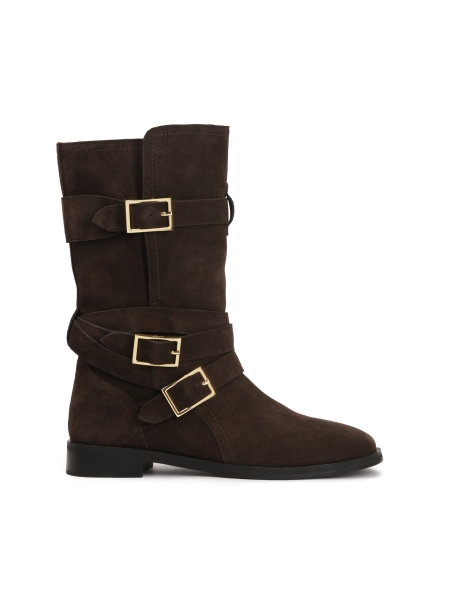 High brown biker boots PELAGIE