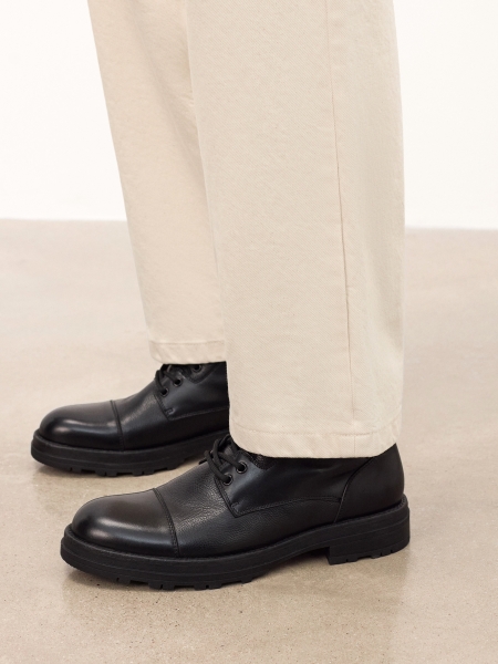 Leather lace-up ankle boots PAVELLI