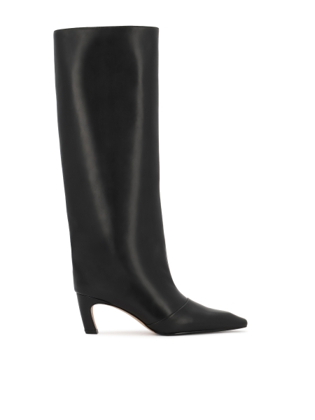 Black natural leather boots with slip-on upper KS NORELI