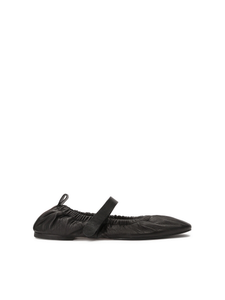 Black ballerinas with elastic band and midfoot strap KS LEIRE