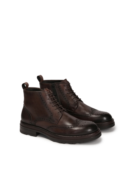 Brown leather boots with ornamentation PAVELLI