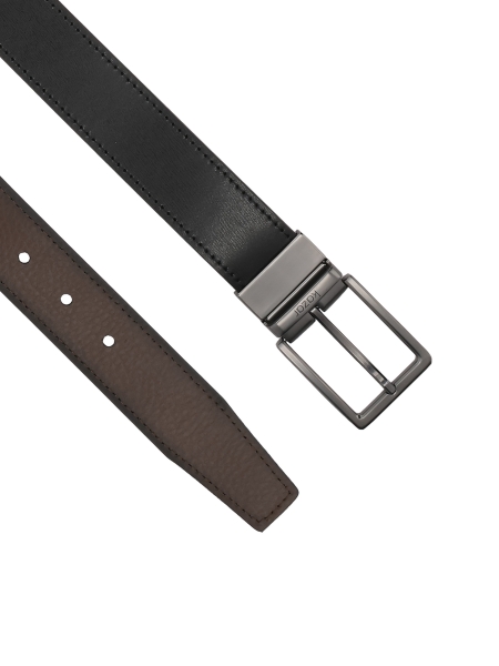 Double-sided men's natural leather belt KASPEROS