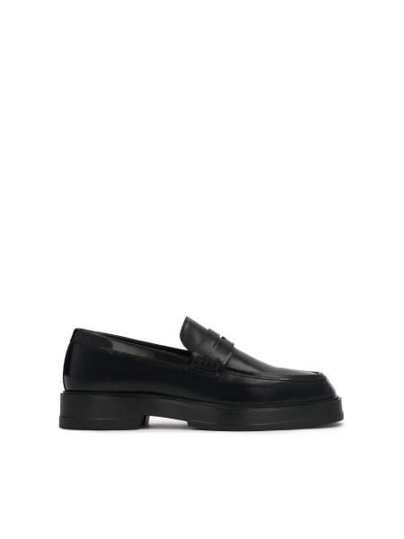 Black slip-on loafers on a higher sole KS NATANIEL