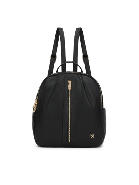 Black backpack in soft natural leather ARONA