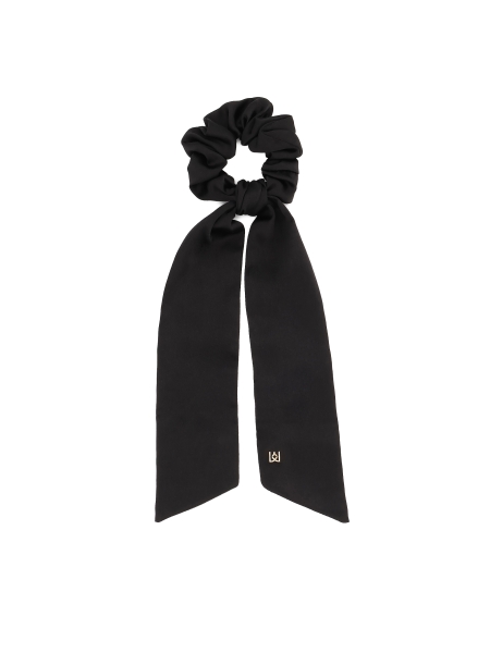 Black srunchie rubber band with ribbons MIRIELA