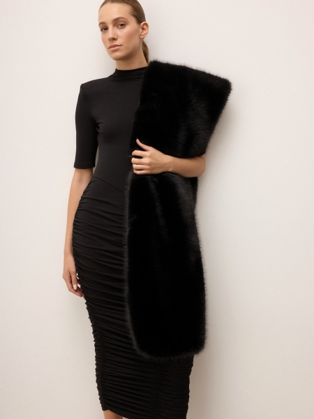 Black synthetic fur etolo GINESSA